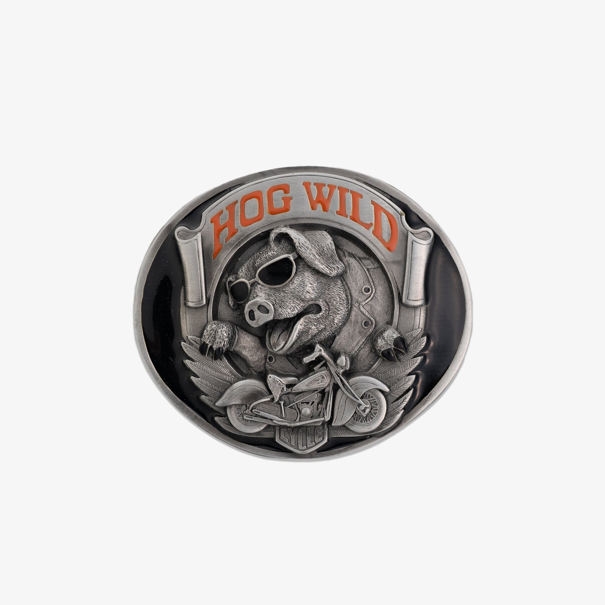 HOG WILD PEWTER BUCKLE ‘94