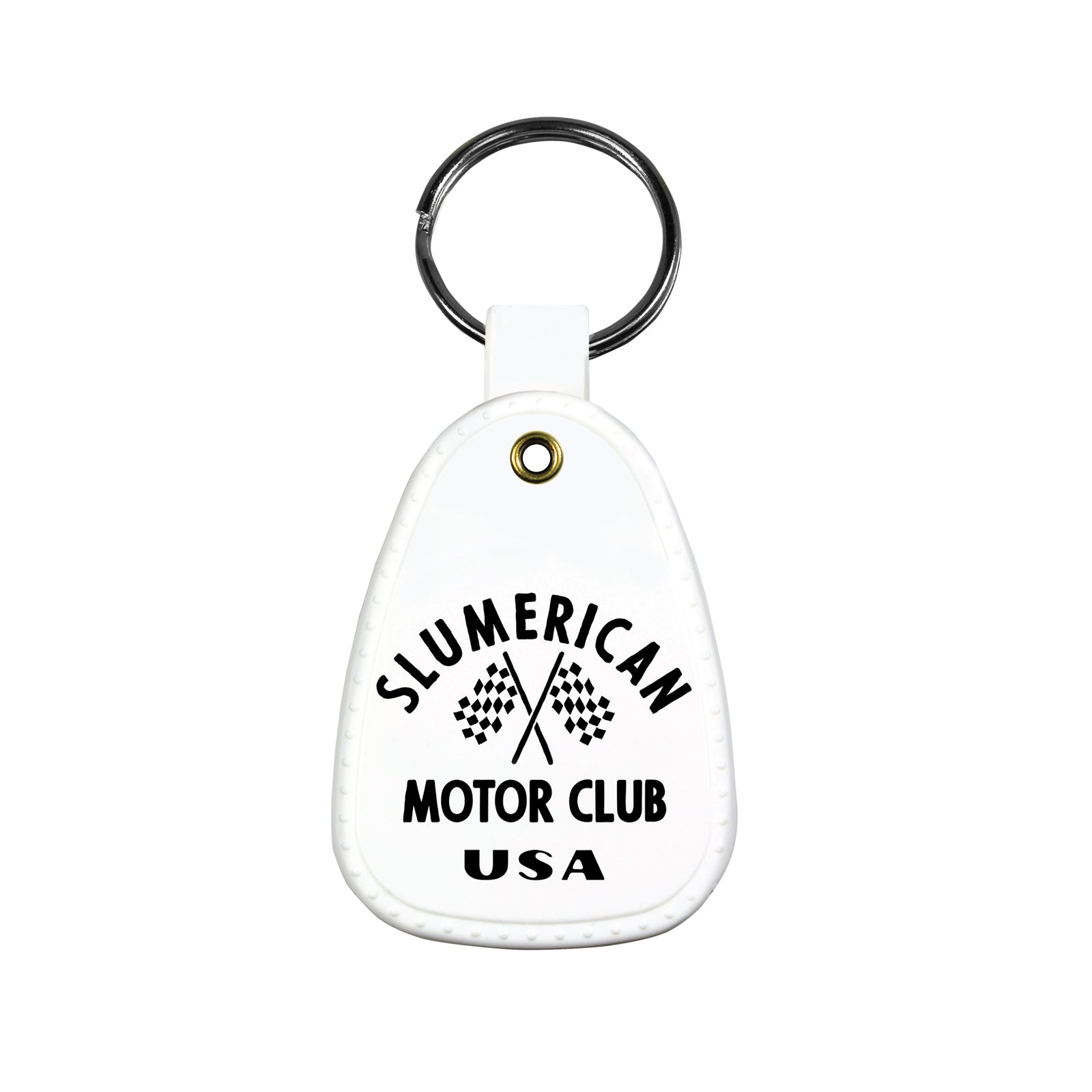 WHITE MOTOR CLUB KEYCHAIN