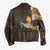 DRAGON PAINTING BROWN LEATHER JACKET